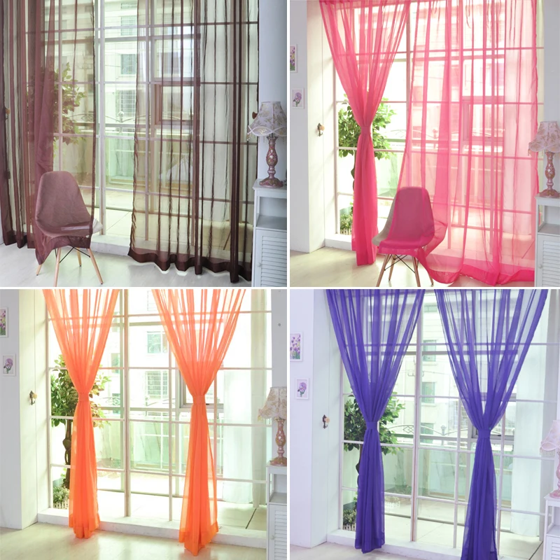 Tulle Curtains For The Kitchen Living Room Solid Sheer Curtains Tulle On The Windows Drapes Window Screen Dropshipping - Image 3