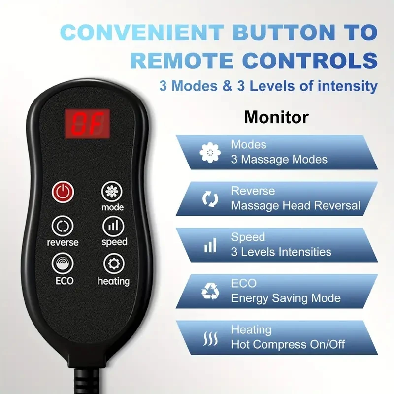 Extra Big Electric Foot Massager Hot Compress Shiatsu Kneading Leg Roller Kneading Calf Deep Relieve Fatigue Relaxation Muscle - Image 5