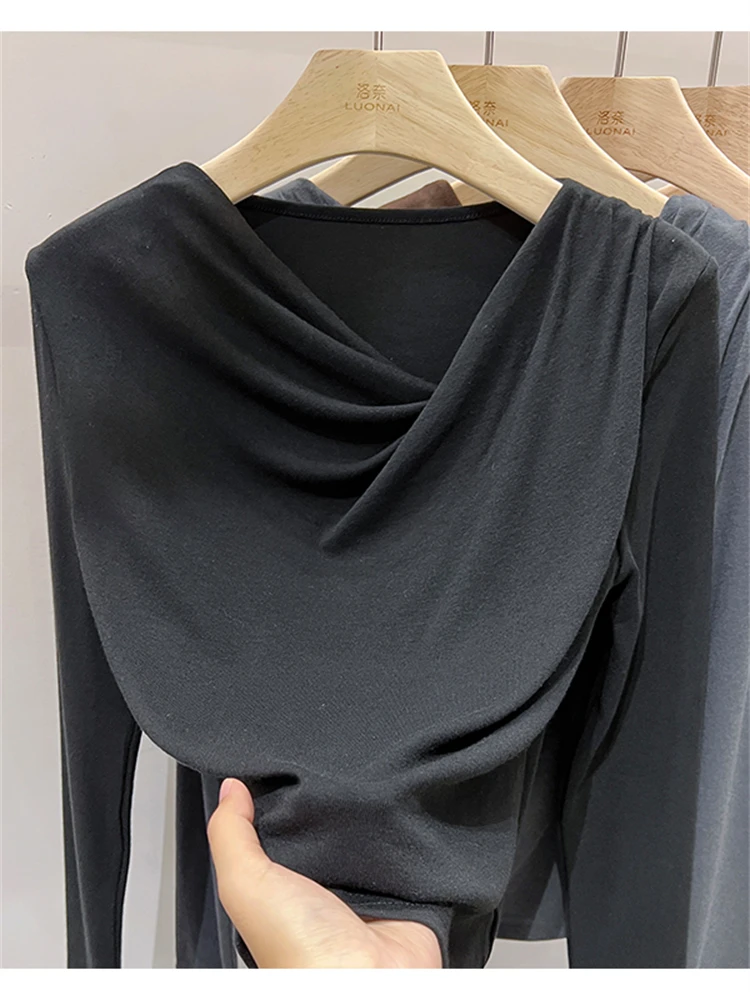 Autumn Women T Shirt Girls T-Shirt Woman Clothes Tops Cotton Slim Tshirt Female Long Sleeve Crop Top Y2k Spring Tee Sexy White - Image 8