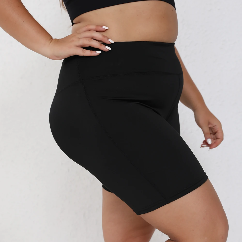 Plus Size Yoga Shorts Women Black High Waist Shorts For Fitness Running Workout Woman Clothing 0XL-4XL - Image 6