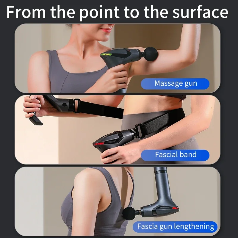 Electric Massager Multifunctional Muscle Relaxation Long-handle Massage Remission  Tissue Percussion Body Electric Massage Gun - Image 3