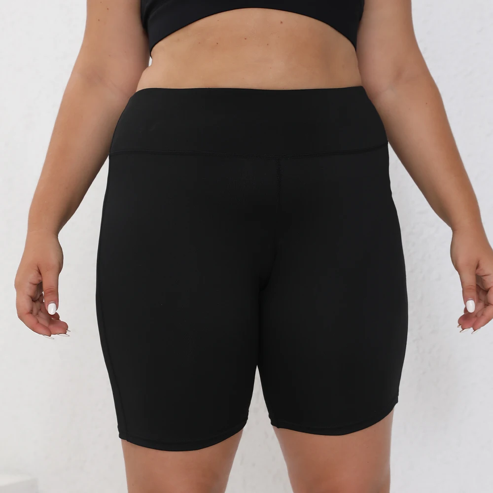 Plus Size Yoga Shorts Women Black High Waist Shorts For Fitness Running Workout Woman Clothing 0XL-4XL - Image 4