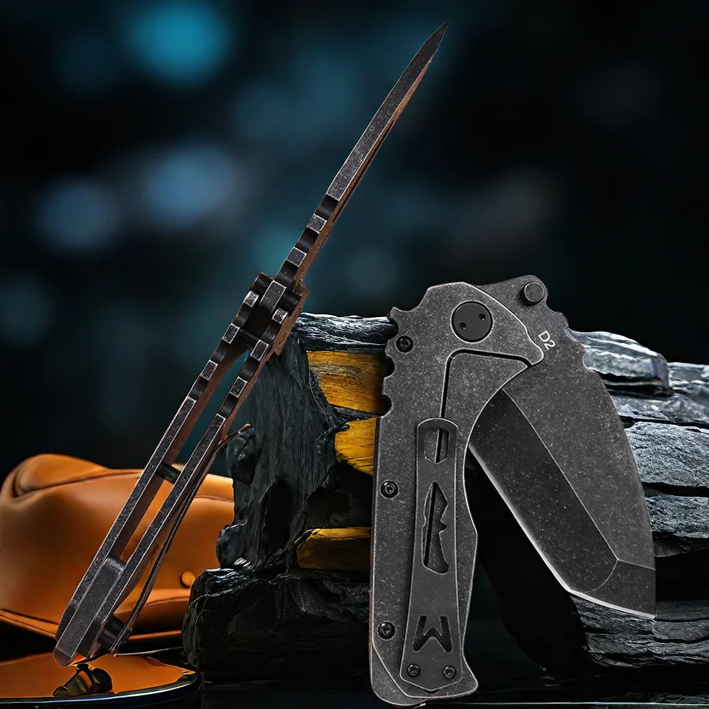 Pocket Folding Knife D2 Steel All Blade Handle Outdoor Camping Hunting Knives Portabl EDC Flipper Security Agency Knife - Image 4