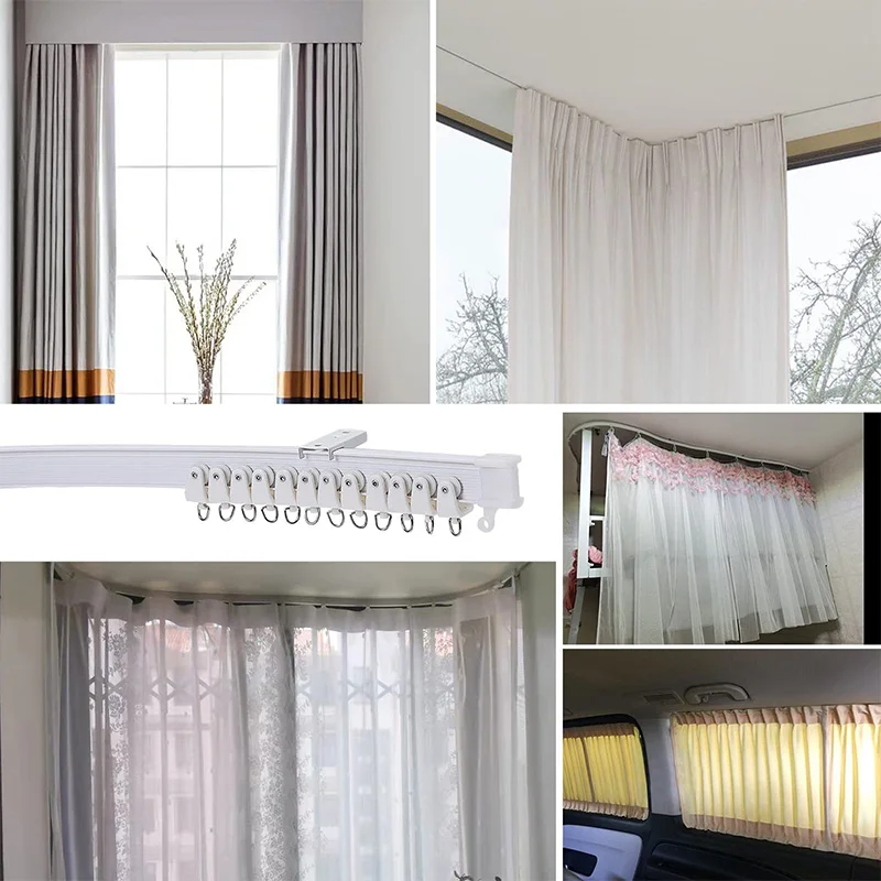 2/3/5/6M Bendable Curtain Track Bedrooms Balconies Bathrooms Flexible Silent Curtain Room Divider Track Home Window Decor Access - Image 6