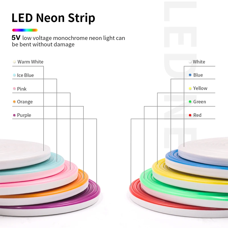 Battery Powered Neon Led Strip Lights, Flexibele LED Lights for Bedroom Battery Operated Neon Rope Lights Lights Led Lights - Image 5