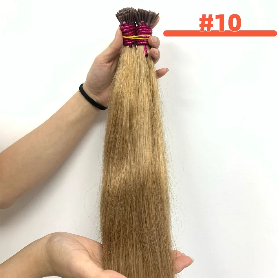 Raw Virgin Keratin Itip Hair Extensiones De Cabello 100% humano Remy Russian Remy Straight I Tip Natural Human Hair Extensions - Image 15