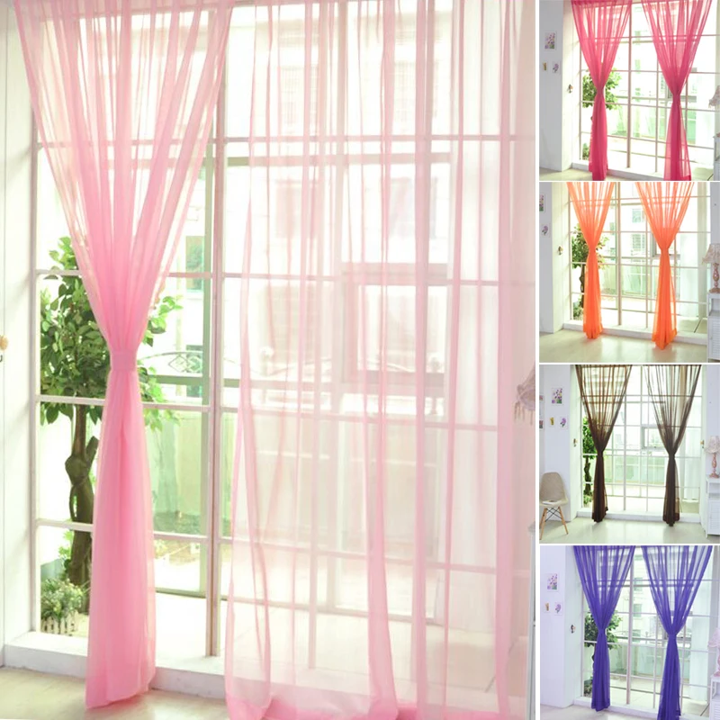 Tulle Curtains For The Kitchen Living Room Solid Sheer Curtains Tulle On The Windows Drapes Window Screen Dropshipping - Image 2