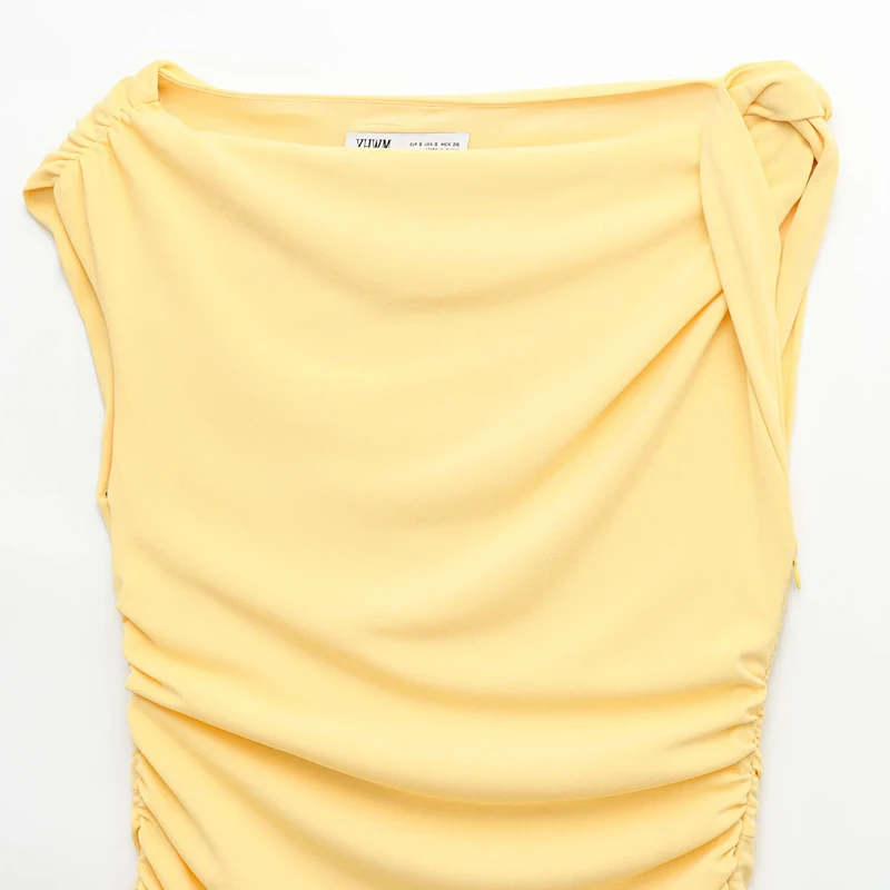 TRAF Yellow Elegant Midi Dresses 2025 Women's Spring Summer Off Shoulder Long Dresses Y2k Vintage Party Evening Dress Vestidos - Image 5