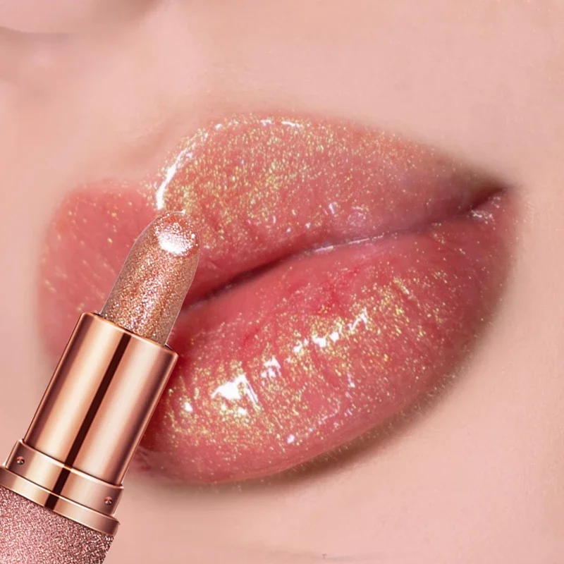 3Colors Glitter Temperature Change Lipstick Waterproof Longlasting Nude Matte Velve Lip Gloss Smooth Texture Lip Makeup Cosmetic