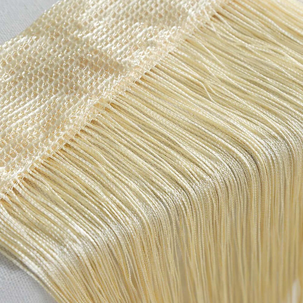 Curtains For Living Room 50cmx200cm Thread Curtain For Living Room Door Wall Window Panel Room Divider Decorative Tassel Curtain - Image 12