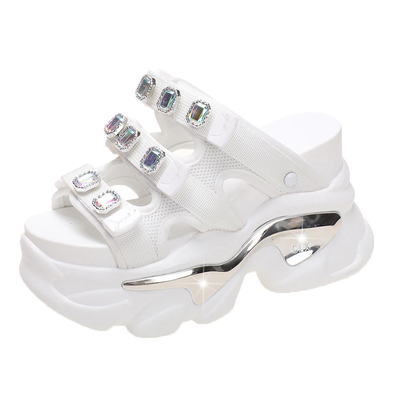 Summer Women Slippers Flip-Flops Ladies Beach Bling Chunky Shoes Wedge Heels Outside Sandals Woman High Platform Slippers 10.5CM - Image 11