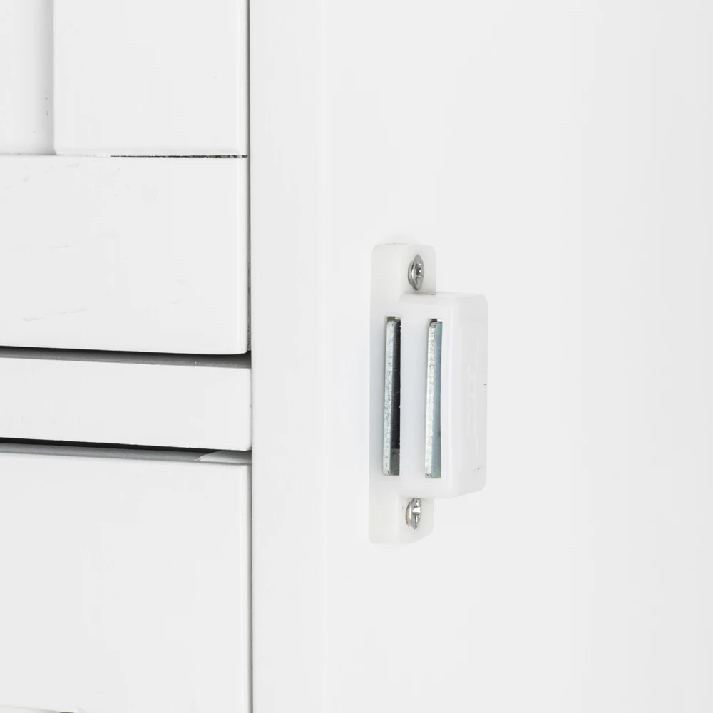 Single Door Bathroom Storage Cabinet with 4 Drawers White - Image 4