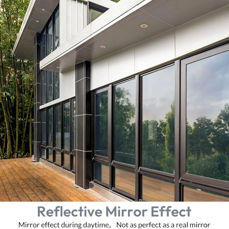 Window Privacy Film One Way Daytime Privacy Static Cling Sun Blocking Anti UV Reflective Mirror Window Tint for Home and Office - Image 2