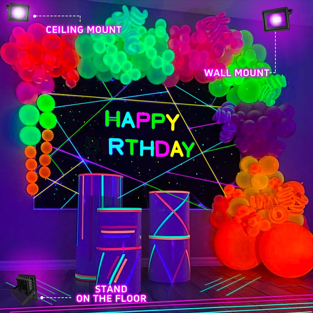 LED UV Black Light 10W/20W/30W Flood Light 365 nm, UV Spotlight with Switch for Holiday Party, DJ, Stage Lighting, Halloween - Image 5