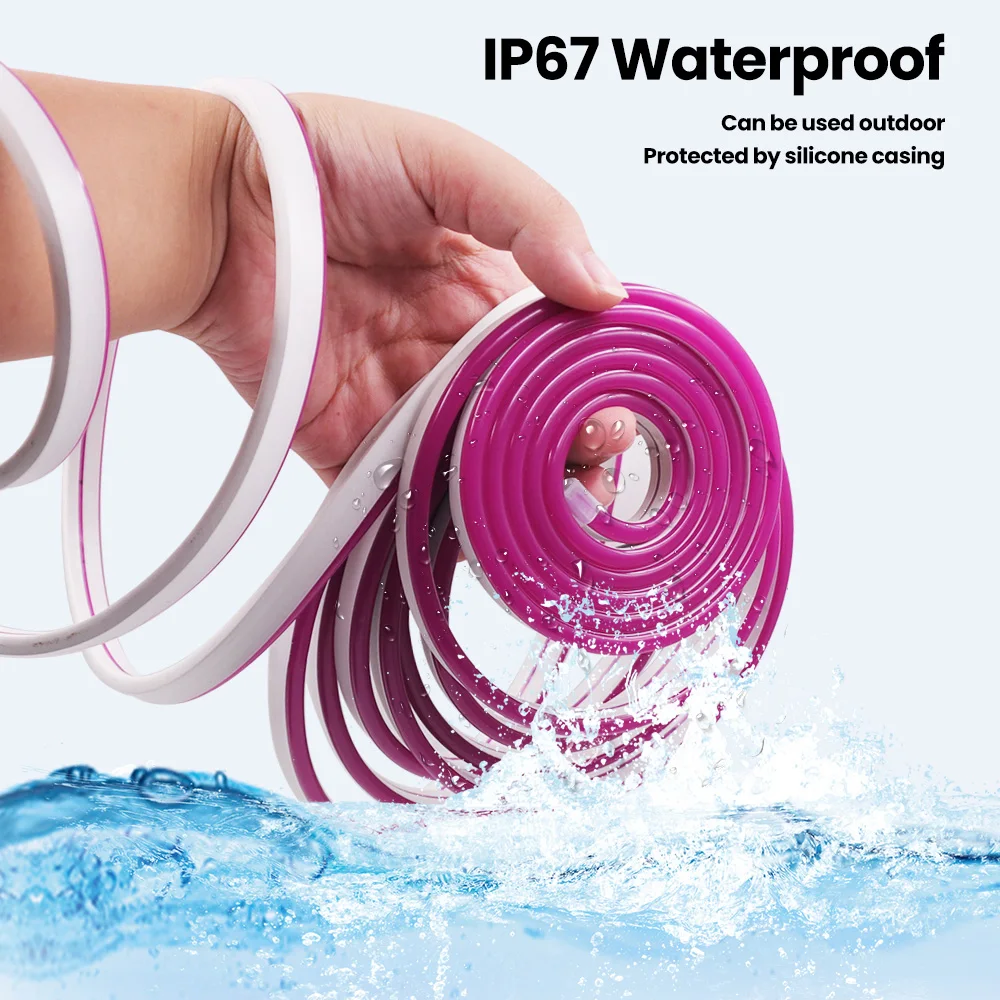 12V 24V LED Neon Light Strip Waterproof Neon Sign 6X12mm Silicone Rope Lights Flexible Lamp Decoration with DC Plug/2pin Wire - Image 4