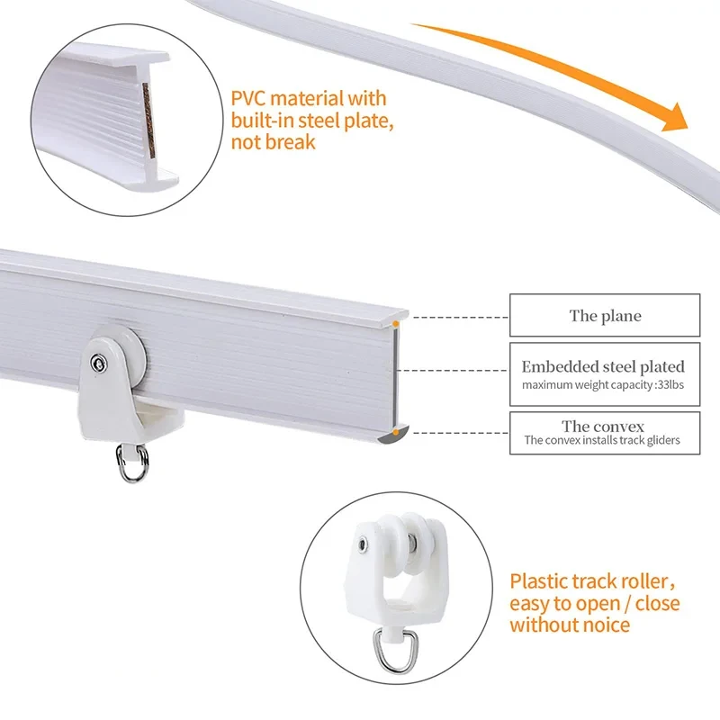 2/3/5/6M Bendable Curtain Track Bedrooms Balconies Bathrooms Flexible Silent Curtain Room Divider Track Home Window Decor Access - Image 3