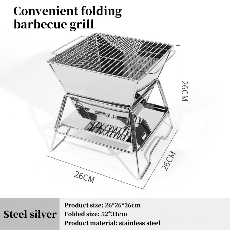 Camping Fire Table Charcoal Barbecue Grill Outdoor Picnic Bonfire Outdoor Portable Folding Barbecue Stove Fire Pit Camping Stove - Image 7