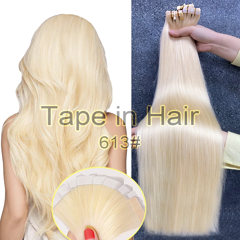 Straight Tape In Human Hair Extensions Natural Hair Extensions 100% Skin Weft Adhesive Glue On For Salon High Quality 18"-30" - Image 14