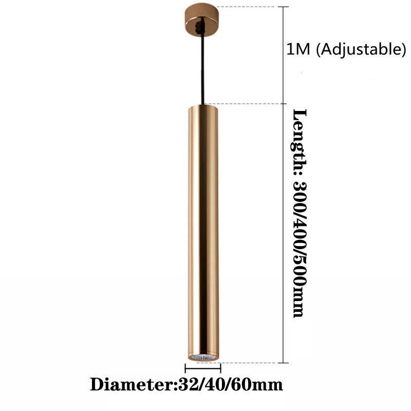 Dimmable LED Pendant Light Long Tube Lamp 5/7/10/12W For Kitchen Island Dining Room Shop Bar Decor Cylinder Pipe Hanging Lights - Image 6