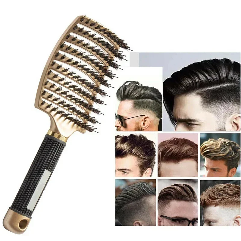 Hair Brush Scalp Massage Comb Hairbrush Boar Bristle Nylon Women Wet Curly Detangle Hair Brush Salon Hairdressing Styling Tool - Image 6