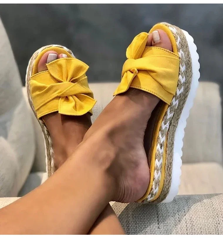 Women Heels Sandals with Wedges Shoes Woman Flower Platform Slippers Summer New Female Sandalias Mujer Elegant Summer Shoes - Image 9