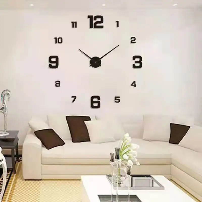 Frameless Wall Clock Silent Non-Ticking Modern Style Clock Battery Operated Clock for Living Room Bedroom Hotel Wall Decoration - Image 2