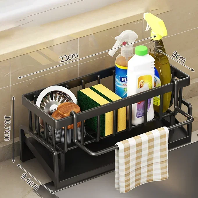 Kitchen organizer storage Multifunctional Sponge Rack Drainer Kitchen Shelf Sink Rag Dishwashing Detergent Dishcloth Organiser - Image 7