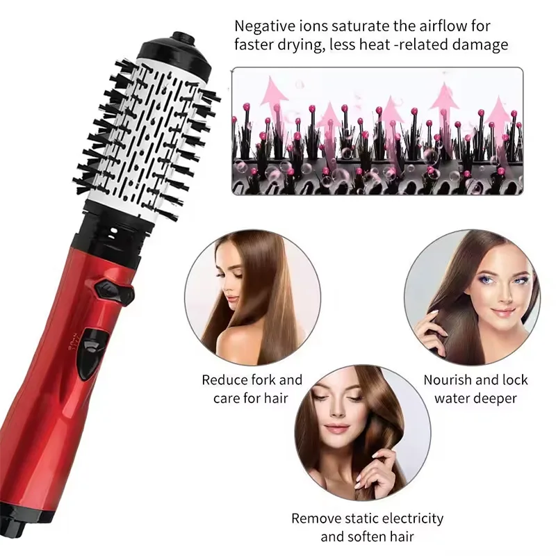 Electric Hair Styling Powerful Hair Dryer Brush Curl and Straighten and Curling Hair Professional Hot Air Brush