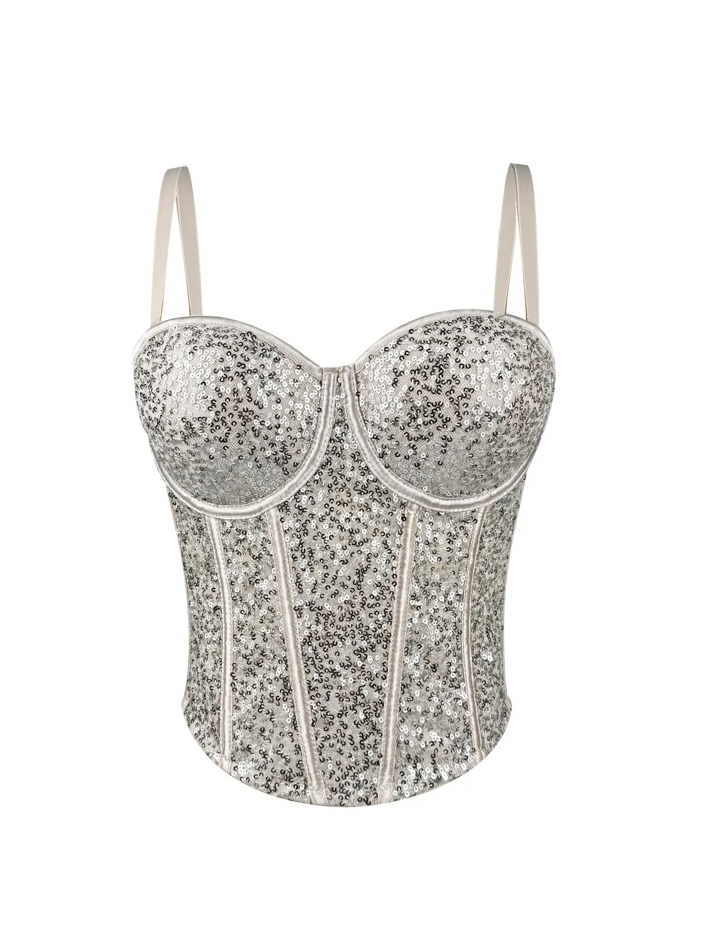 Fashion Clothes Sequin Sexy T-shirts T Shirt Hotsweet Y2k Top Tank Top Women Clothing Camis Tees Party Club Stage Show Corset - Image 9