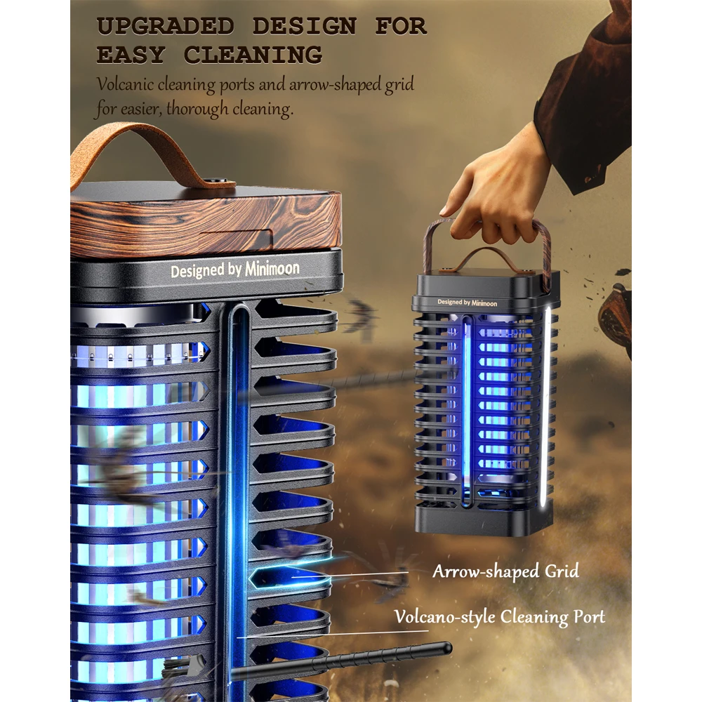 Minimoon Bug Zapper Outdoor with Dual LED Lights 15W Mosquito Zapper 4200V Electric Fly Trap IPX4 Fly Zapper for Backyard Patio - Image 2