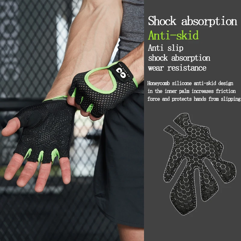 1Pair Gym Gloves Fitness Weight Lifting Gloves Body Building Training Sports Gloves Workout Half Finger Hand Protector Gloves - Image 4