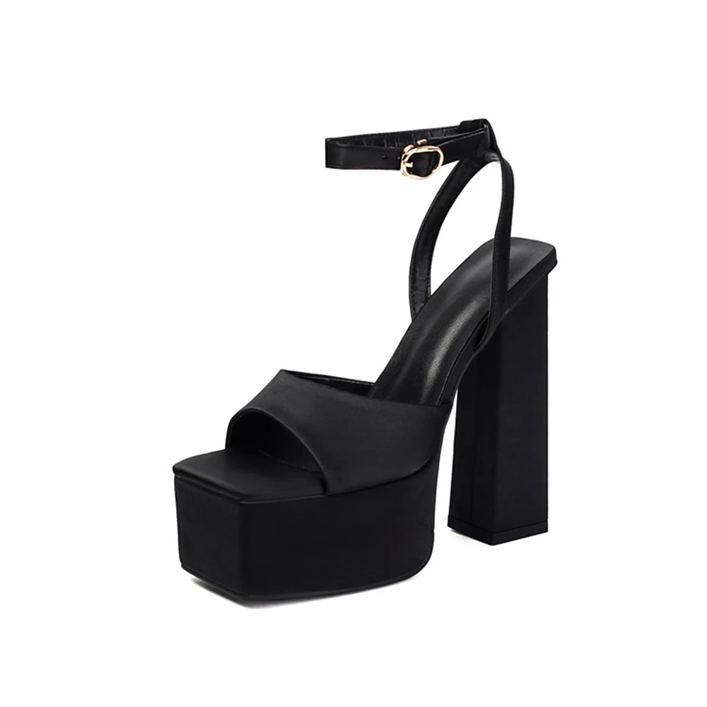 Women Sandals Summer Fashion Square Heel Thick Bottom Fish Mouth Party Dress Bridal Shoes Sexy Open Toed Office Workwear 339-3 - Image 3