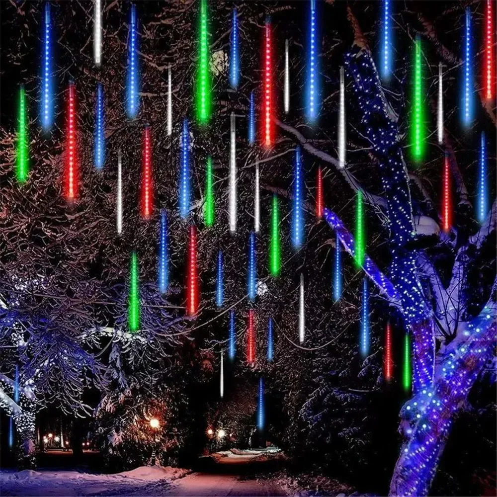 30/50cm USB LED Meteor Shower Lights Falling Rain Drop Fairy String Light for Christmas Party Garden Holiday Decorations - Image 4