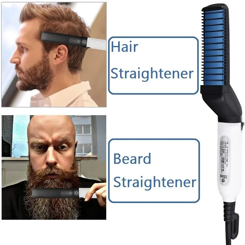 Hair Styling Appliances Quick Beard Straightener Brush Electric Hair Straightening Heat Brush Magic Massage Comb for Men - Image 2