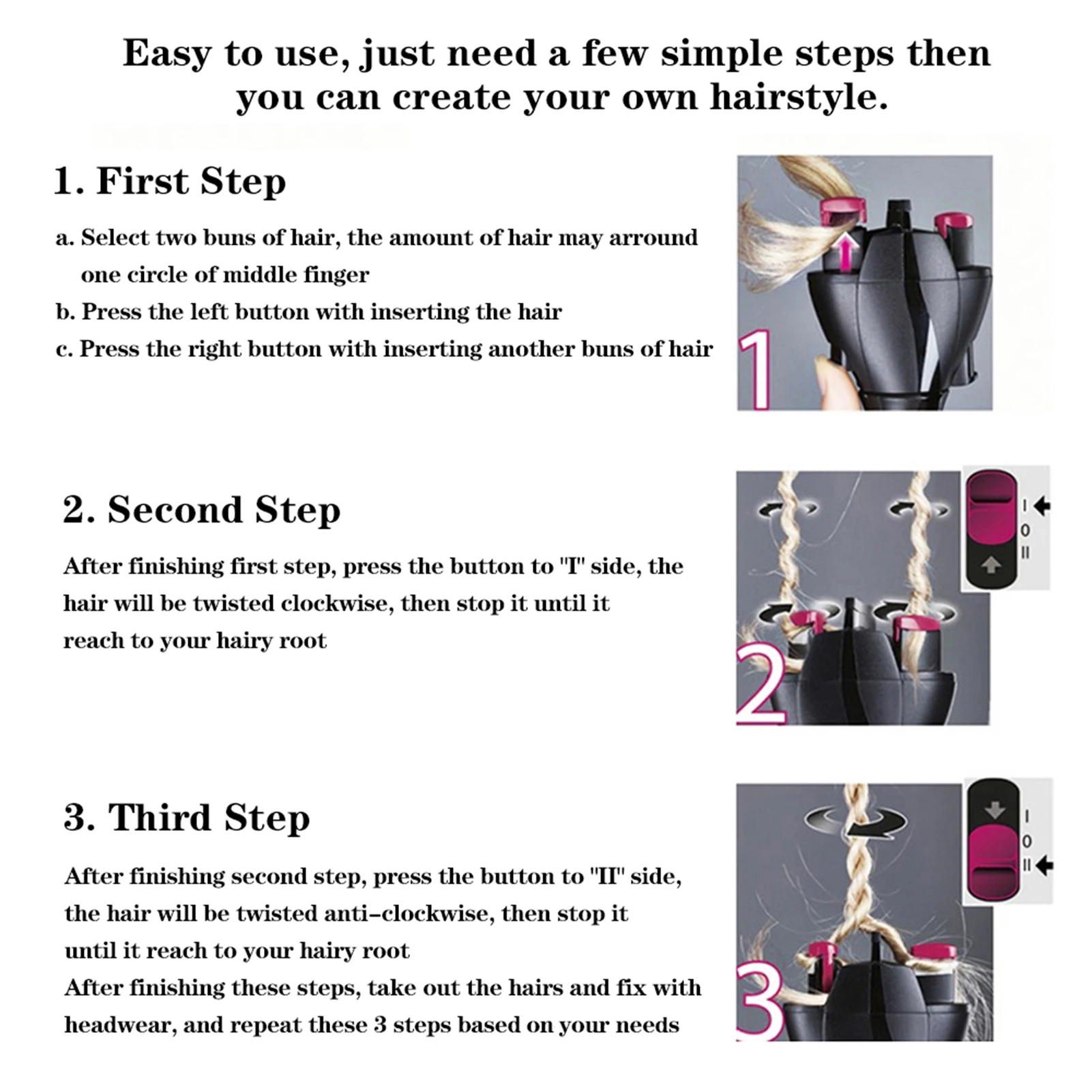 Electric Hair Braider Plait Automatic Twist Braider Styling Braiding Machine Quick Braid Tool Hair Styling Tool Hair Braider - Image 5