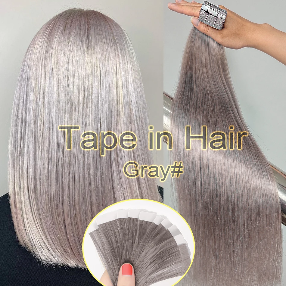 Straight Tape In Human Hair Extensions Natural Hair Extensions 100% Skin Weft Adhesive Glue On For Salon High Quality 18"-30" - Image 12