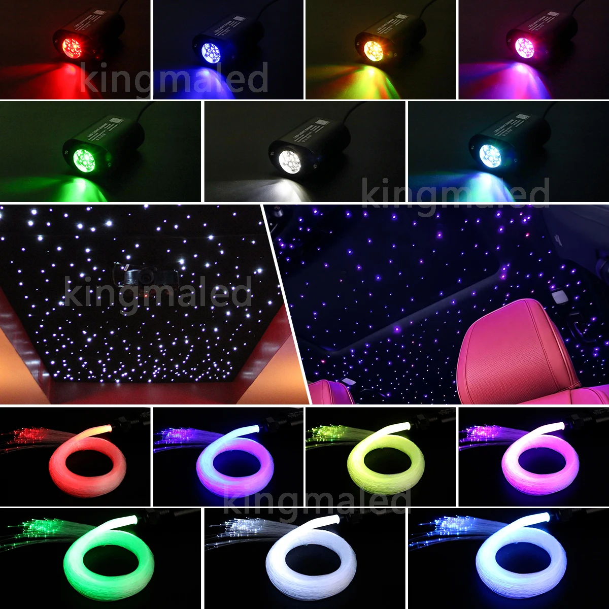 DC12V Mini 6W Twinkle RGBW Fiber Optic Star Ceiling Lights Kit APP Sound Control LED Engine for Car Starry Sky Fiber Optic Light - Image 3