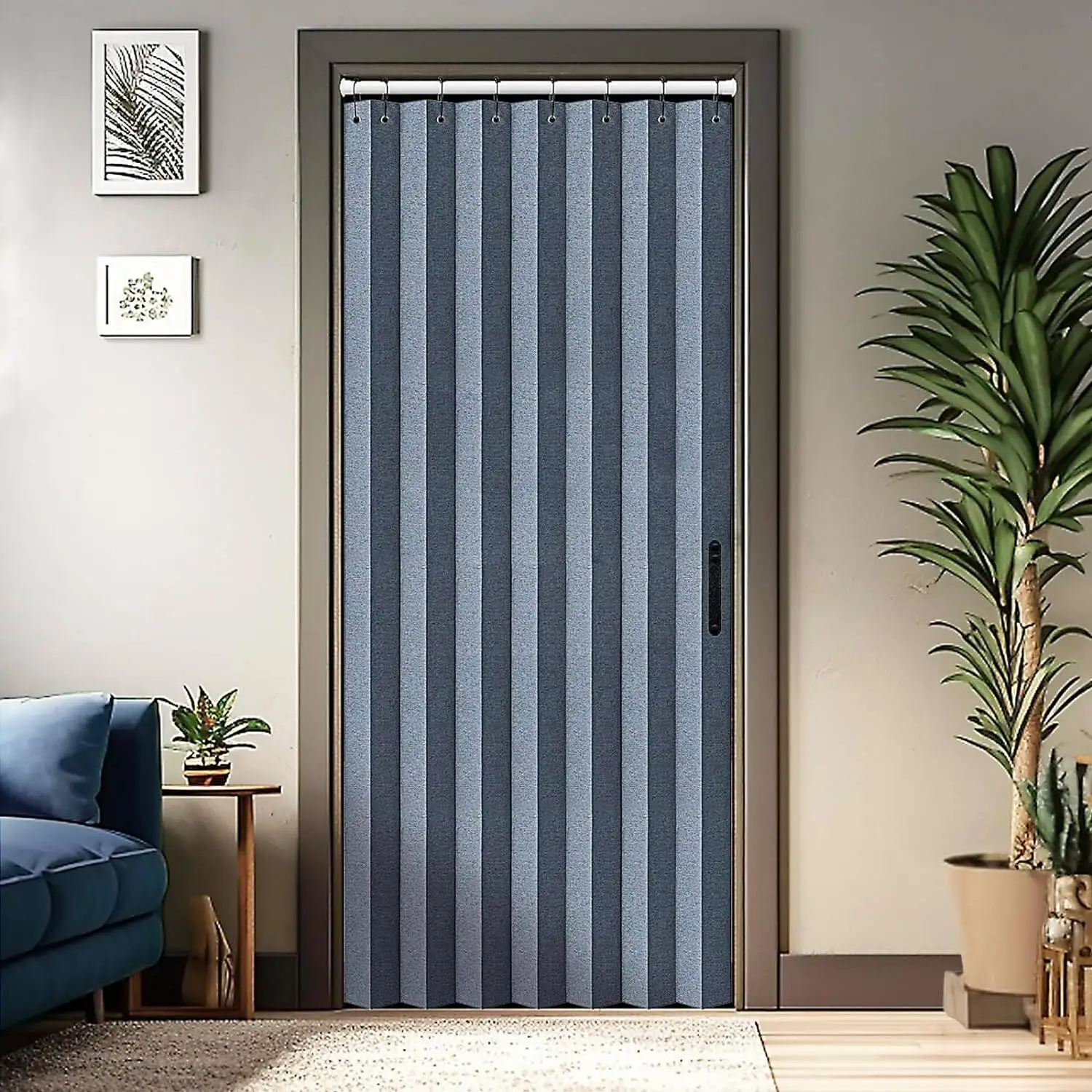 Closet Curtains, Accordion Style Door Curtains for Doorways, Pleated Folding Doors Curtain for Closet and Room Divider - Image 8