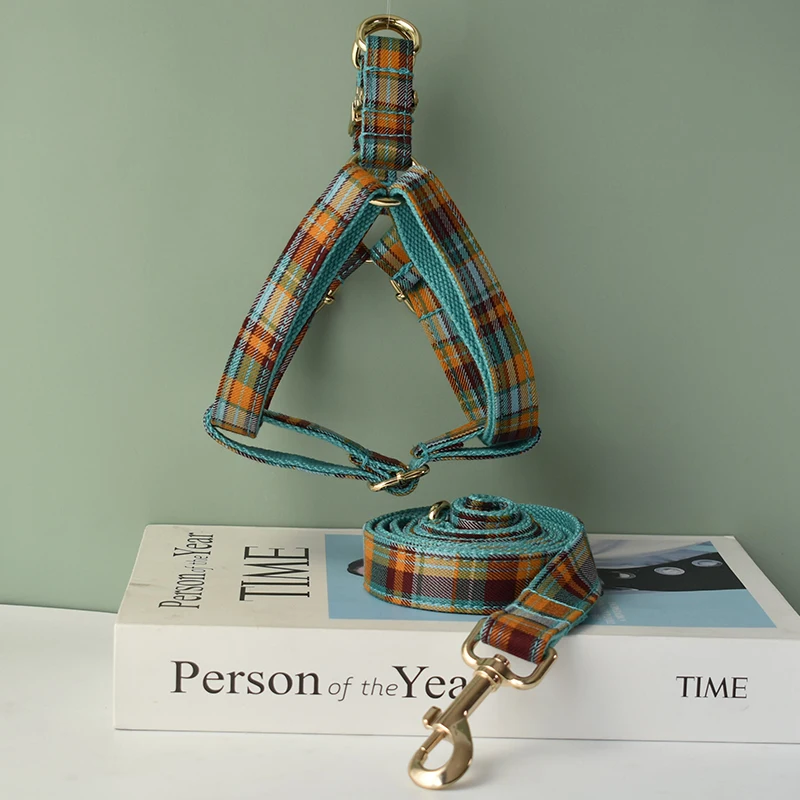 Grid Self-Design Dog Harness  For Small Medium Big Dogs Free Engraved Name ID Tag Christmas Dog Collars For Chihuahuas Grid 13 - Image 3