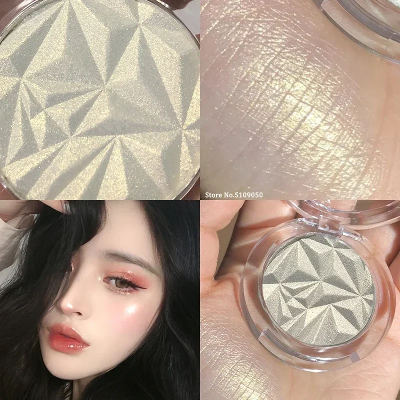 Brightening Face Highlighter Palette Waterproof Monochrome Pearlescent White Silver Highlight Makeup High Gloss Face Repairing - Image 6
