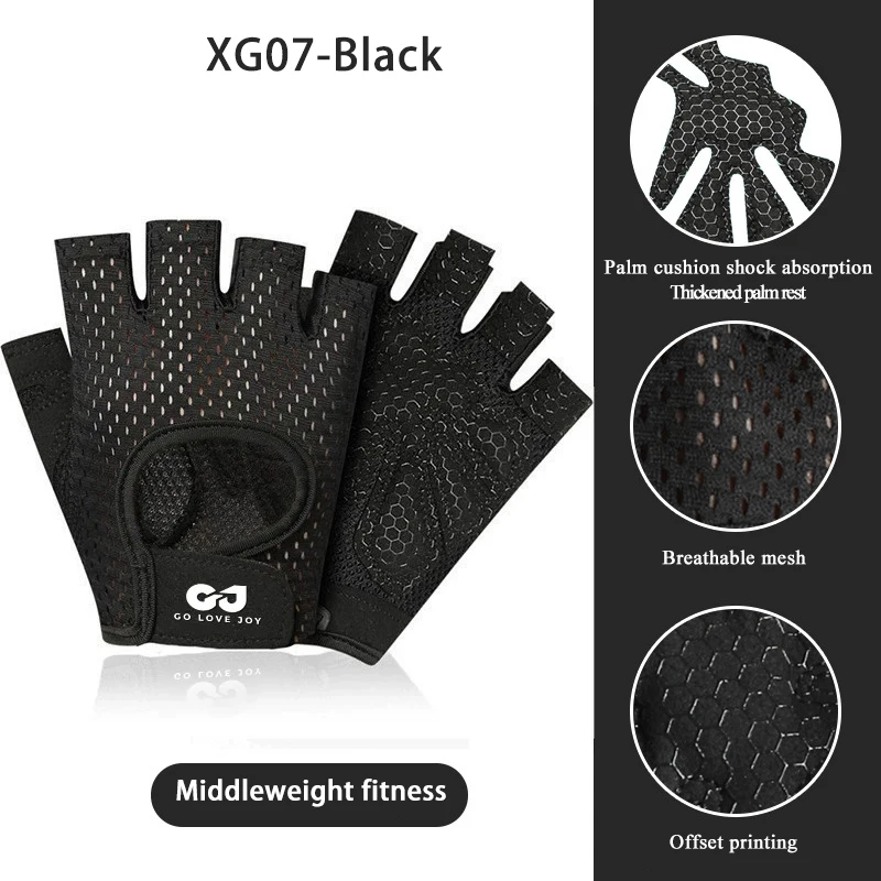 1Pair Gym Gloves Fitness Weight Lifting Gloves Body Building Training Sports Gloves Workout Half Finger Hand Protector Gloves - Image 7