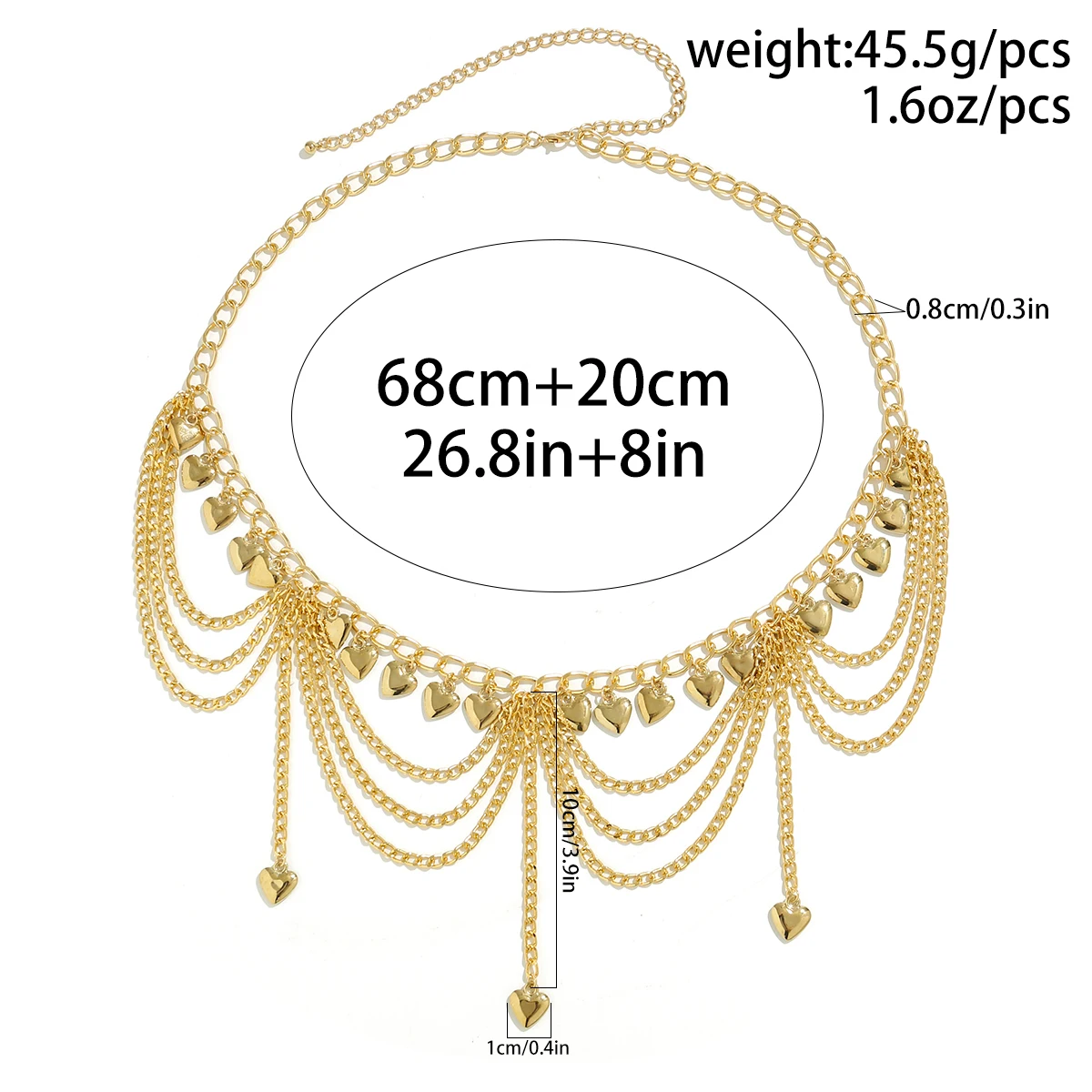 Salircon 2024 Trendy Gold Color Love Heart Pendant Waist Chain for Women Elegant Sexy Ball Star Butterfly Body Chain Jewelry - Image 5