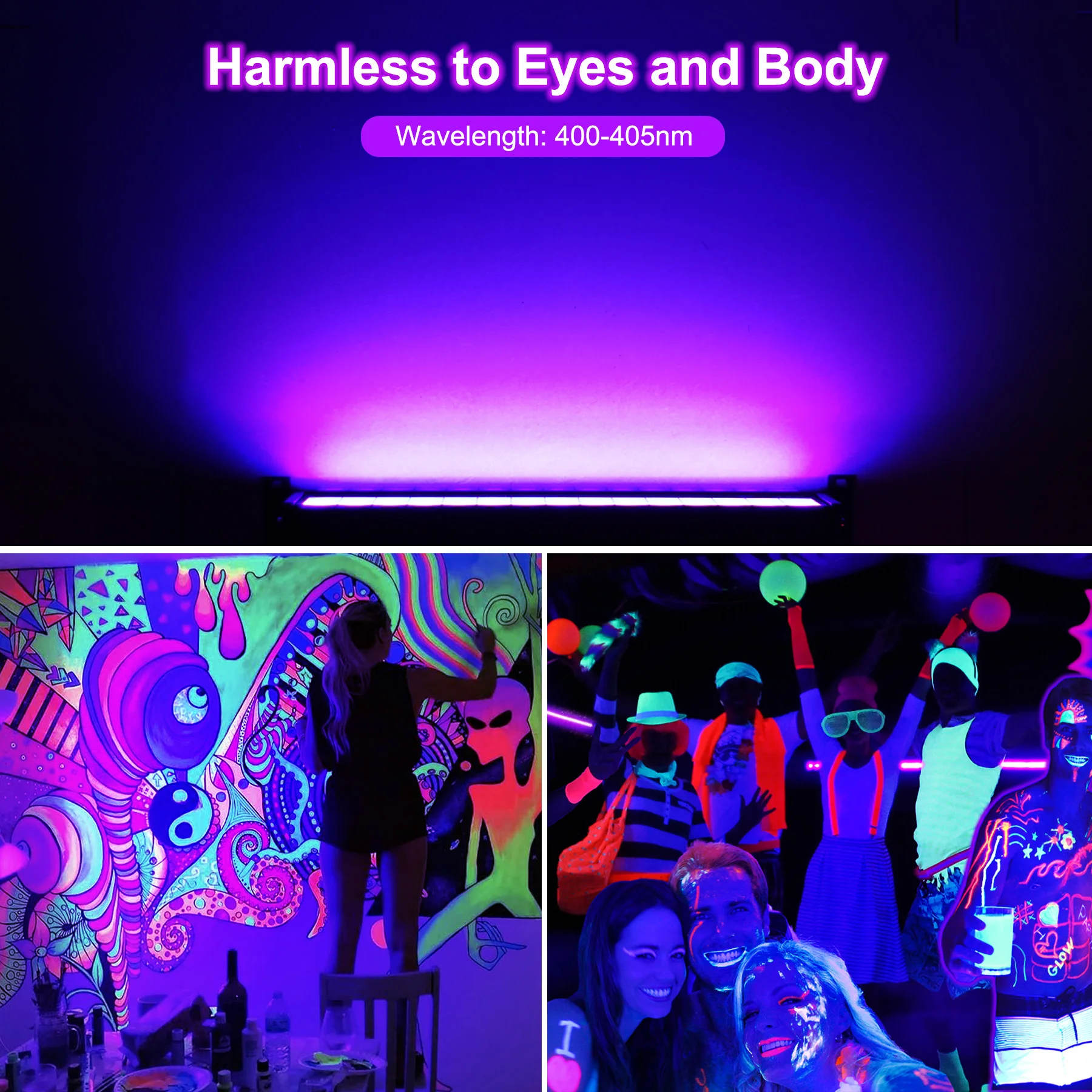 1/2 Pcs 60LEDS 400-405NM Led UV Floodlight Ultraviolet Stage Lamp LED Stage Blacklight Waterproof Disco Party Stage Backlight - Image 6