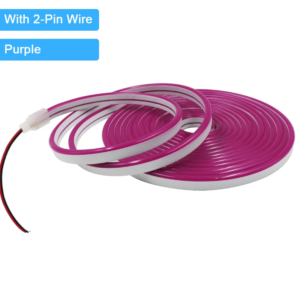 12V 24V LED Neon Light Strip Waterproof Neon Sign 6X12mm Silicone Rope Lights Flexible Lamp Decoration with DC Plug/2pin Wire - Image 12