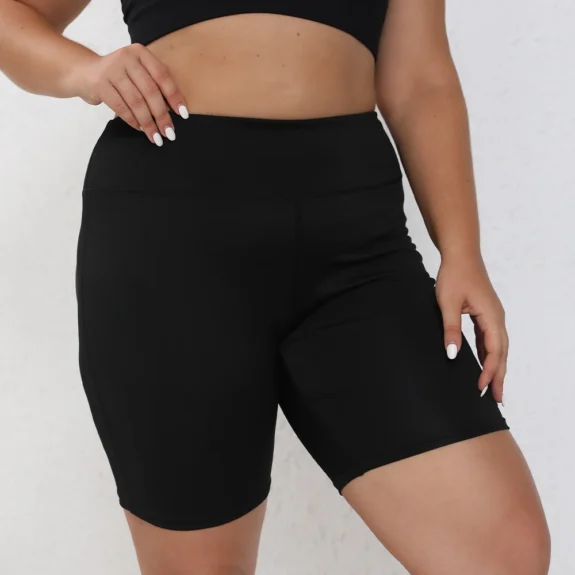 Plus Size Yoga Shorts Women Black High Waist Shorts For Fitness Running Workout Woman Clothing 0XL-4XL