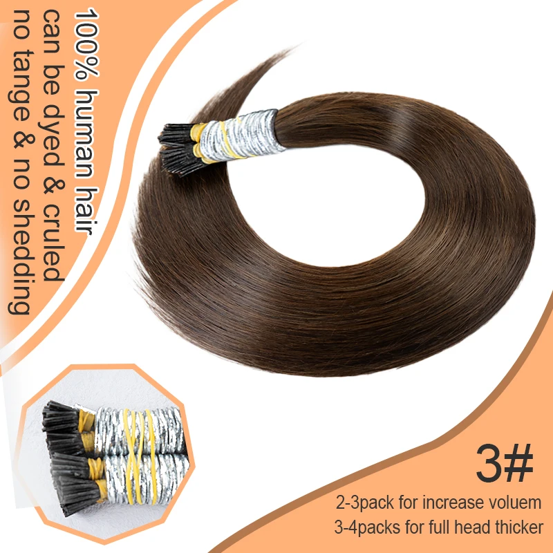 Raw Virgin Keratin Itip Hair Extensiones De Cabello 100% humano Remy Russian Remy Straight I Tip Natural Human Hair Extensions - Image 16