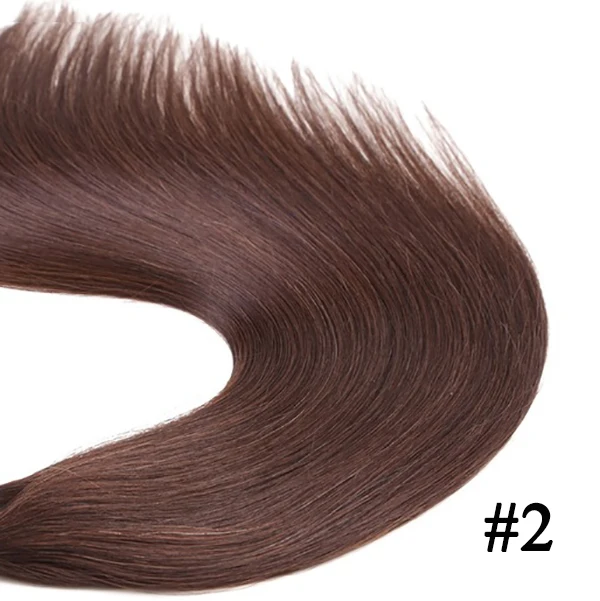 Nail U Tip Straight Hair Extensions Human Hair Machine Made Brazilan Remy Keratin Fusion Hair 0.8g/Pc Ombre Natural Color - Image 25