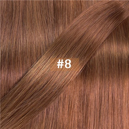 Nail U Tip Straight Hair Extensions Human Hair Machine Made Brazilan Remy Keratin Fusion Hair 0.8g/Pc Ombre Natural Color - Image 17