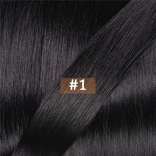 Nail U Tip Straight Hair Extensions Human Hair Machine Made Brazilan Remy Keratin Fusion Hair 0.8g/Pc Ombre Natural Color - Image 24